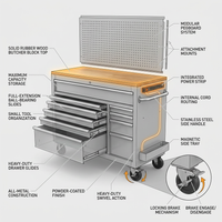 61-Inch Rolling Tool Chest, 10 Drawers Garage Workbench Storage Tool Cabinet with Power Strip, Solid Rubber Wood Top, 1675 LBS Load Mobile Workstation, Heavy Duty Rolling Cabinet — How It Works