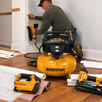 Air Compressor Combo Tool Kit Built for Finish Work, 6 Gallon Tank, 150 PSI, 18GA Brad Nailer, 16GA Finish Nailer