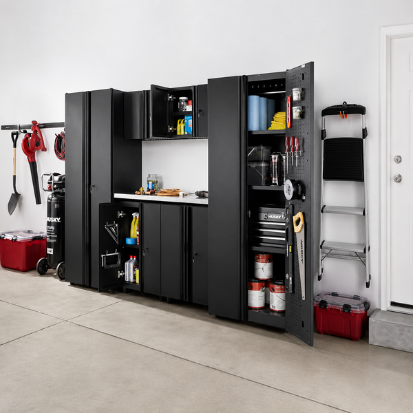 Garage Storage System Regular Duty 7-Piece Welded Steel in Black (109 in. W x 75 in. H x 19.6 in. D)