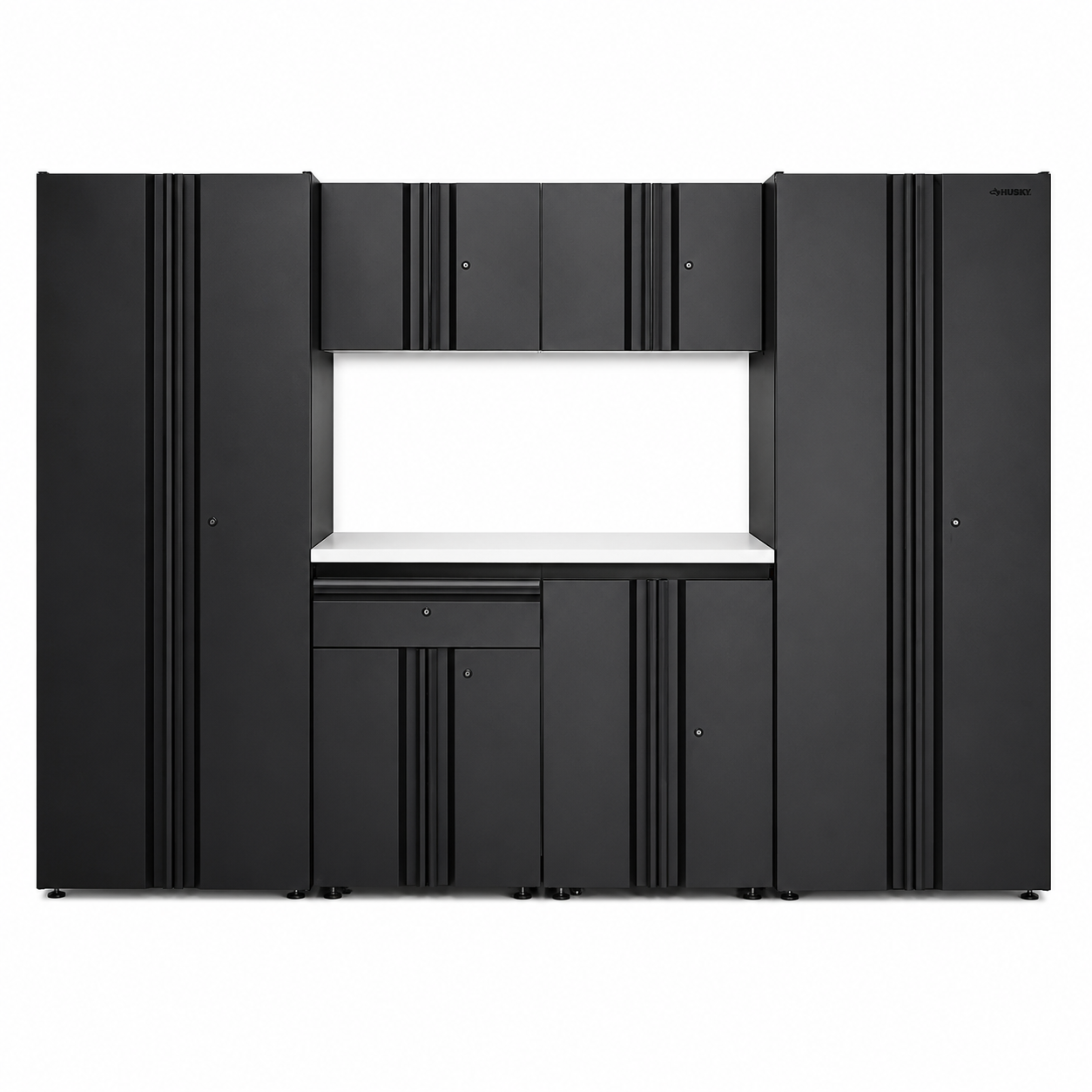 Garage Storage System Regular Duty 7-Piece Welded Steel in Black (109 in. W x 75 in. H x 19.6 in. D)