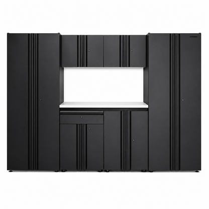 Garage Storage System Regular Duty 7-Piece Welded Steel in Black (109 in. W x 75 in. H x 19.6 in. D)