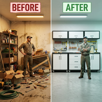 Garage Cabinet System | Heavy Duty Steel All-In-One Modular Garage Cabinet Set for Ultimate Workshop Organization | Easy Assembly Garage Storage Cabinets & Tool Bench — Before & After