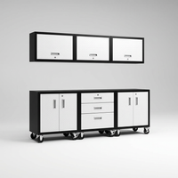 Garage Cabinet System | Heavy Duty Steel All-In-One Modular Garage Cabinet Set for Ultimate Workshop Organization | Easy Assembly Garage Storage Cabinets & Tool Bench — Studio Shot