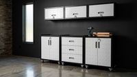 Garage Cabinet System | Heavy Duty Steel All-In-One Modular Garage Cabinet Set for Ultimate Workshop Organization | Easy Assembly Garage Storage Cabinets & Tool Bench — Lifestyle
