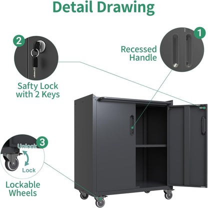 All-In-One Modular Garage Cabinet Set for Ultimate Workshop Organization | 10-Piece Heavy Duty Steel | Easy Assembly Garage Storage Cabinets & Tool Bench (Black)