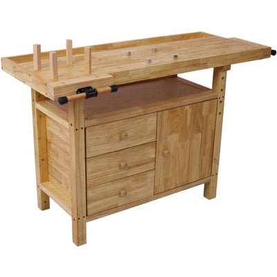 Woodworking Workbench with 3-Drawers