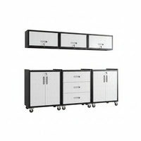 Heavy Duty Garage Cabinet System Built to Organize Workshops, Modular Steel, Easy Assembly, Tool Bench